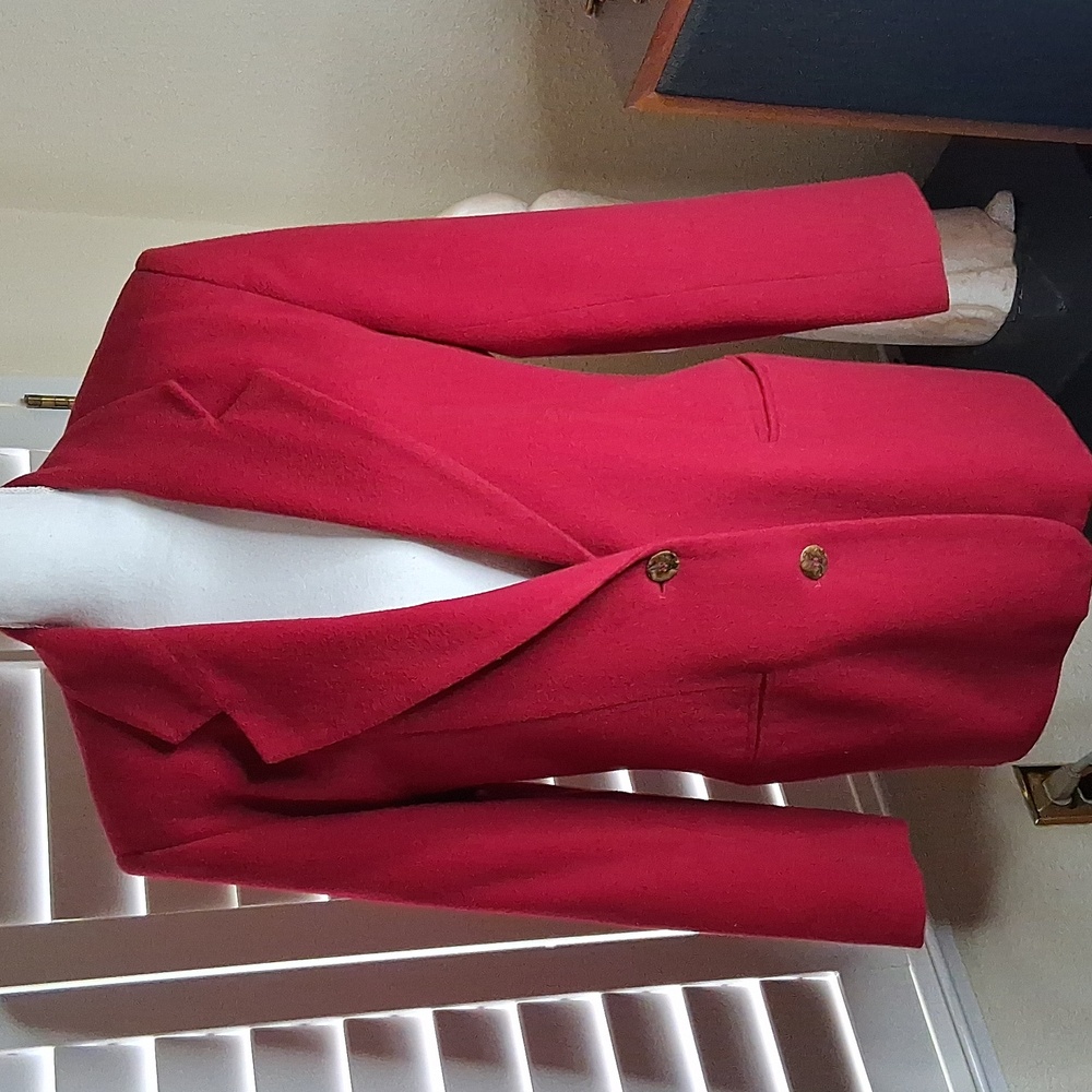 ❤️🖤Vintage Partners Red 40% Wool, Poly, Nylon Lined Jacket W/2 Pockets Size Sm
